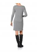 Druckkleid mit Satineinsatz grau-taupe