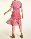 Druckkleid mit Spitze pink-bunt