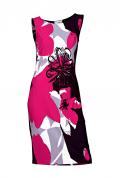 Druckkleid schwarz-pink-bunt