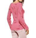 Druckpullover mit Pailletten pink