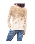 Druckpullover sand-ecru