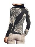 Druckpullover schwarz-taupe