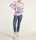 Druckshirt mit Nieten pink-offwhite