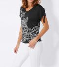 Druckshirt mit Strass schwarz