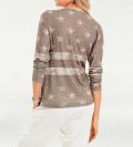 Druckshirt mit Strass taupe