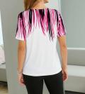 Druckshirt mit Strass weiß-cyclam