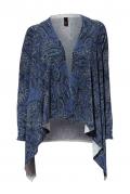 Druckstrickjacke blau-bunt