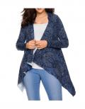 Druckstrickjacke blau-bunt