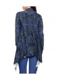 Druckstrickjacke blau-bunt