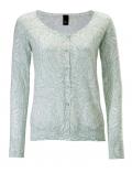 Druckstrickjacke mint-ecru