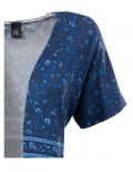 Druckstrickjacke mit Fransen blau-bunt