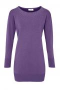 Feinstrick-Longpullover mit Nieten lila