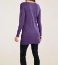 Feinstrick-Longpullover mit Nieten lila