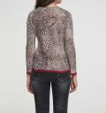 Feinstrickjacke mit Strass leo-gemustert