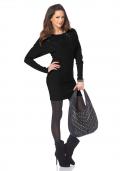 Feinstrickkleid mit Strass schwarz