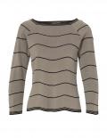 Feinstrickpullover taupe-schwarz