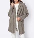 Fischgrat-Longjacke elfenbein-beige-grau