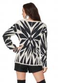 Flausch-Pullover schwarz-offwhite