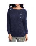 Flausch-Wende-Pullover dunkelblau