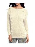 Flausch-Wende-Pullover ecru