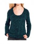 Flauschpullover petrol geflammt Gr. 44/46