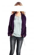 Flauschstrickjacke lila-geflammt