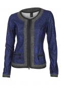 Fleece-Blazer royalblau-schwarz