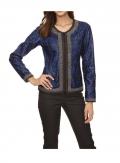 Fleece-Blazer royalblau-schwarz