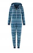 Fleece-Home-Jumpsuit türkis-petrol