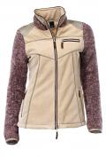 Fleece-Strickjacke sand-rosa