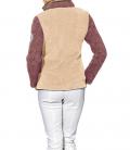 Fleece-Strickjacke sand-rosa