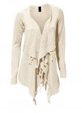 Fransenstrickjacke creme