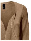 Fransenstrickjacke taupe