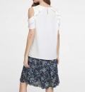 Georgette-Bluse mit Volants offwhite