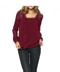 Georgettebluse mit Nieten bordeaux