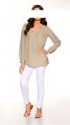 Georgettebluse mit Pailletten beige Größe 40