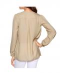 Georgettebluse mit Pailletten beige Größe 40