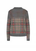 Glencheck-Jacquardmuster-Pullover anthrazit-terra