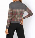 Glencheck-Jacquardmuster-Pullover anthrazit-terra