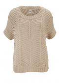 Grobstrick-Pullover beige