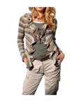 Grobstrickjacke taupe-oliv