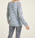 Grobstrickpullover blau-bunt