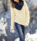 Grobstrickpullover ecru