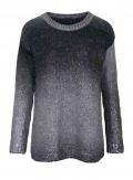 Grobstrickpullover grau-silberfarben