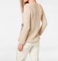 Grobstrickpullover mit Pailletten natur