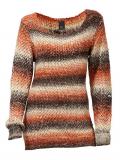 Grobstrickpullover orange-bunt