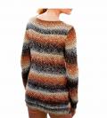 Grobstrickpullover orange-bunt