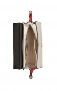 Handtasche in Trapezform schwarz-rot-creme