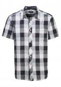 Herren-Hemd + Shirt grau-weiß