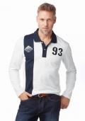 Herren-Poloshirt weiß-marine